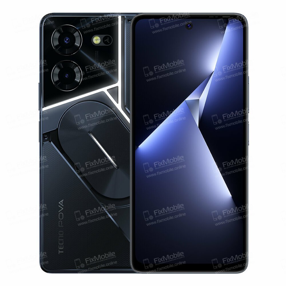 Стекло для Tecno Pova 5 Pro 5G в сборе с OCA пленкой (черное)