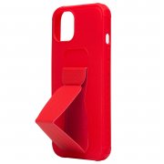 Чехол-накладка PC058 для Apple iPhone 13 с подставкой и магнитом (красная) — 2