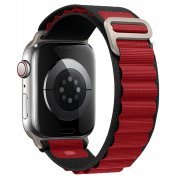 Ремешок ApW27 Alpine Loop для Apple Watch 44 mm текстиль (черно-красный) — 1