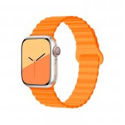 Ремешок - ApW32 для Apple Watch 42 mm силикон на магните (оранжевый) — 1