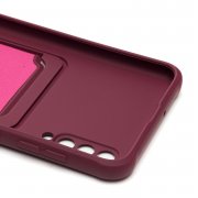Чехол-накладка - SC304 с картхолдером для Samsung Galaxy A30s (A307F) (208730) (бордовая) — 2