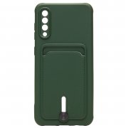 Чехол-накладка - SC304 с картхолдером для Samsung Galaxy A30s (A307F) (208729) (темно-зеленая) — 1