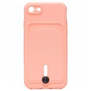 Чехол-накладка - SC304 с картхолдером для Apple iPhone 8 (208665) (светло-розовая) — 1