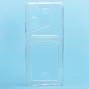 Чехол-накладка - SC276 с картхолдером для Tecno Pova 5 (прозрачная) — 1