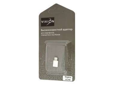 Адаптер (переходник) VIXION AD49 (micro-USB - Lightning) белый — 3