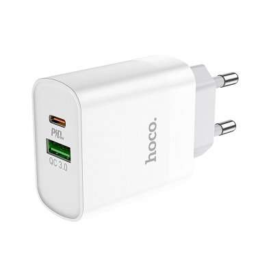 Сетевое зарядное устройство Hoco C80A USB/Type-C с кабелем для Apple (Lightning - Type-C) (белое) &mdash; 6