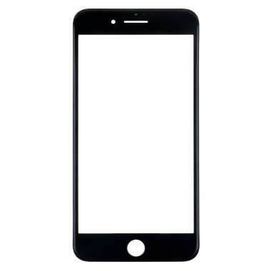 Стекло для Apple iPhone 8 Plus с рамкой и пленкой OCA (черное) — 1