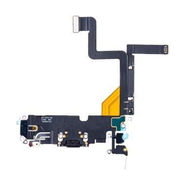 Шлейф для Apple iPhone 14 Pro на разъем зарядки/микрофон (черный) Премиум — 2