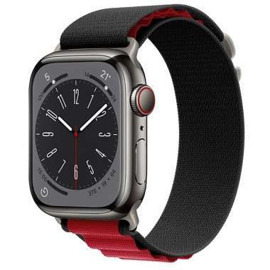 Ремешок ApW27 Alpine Loop для Apple Watch 44 mm текстиль (черно-красный) — 5