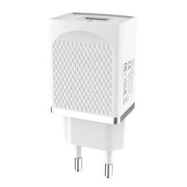 Сетевое зарядное устройство Hoco C42A USB (белое) — 1